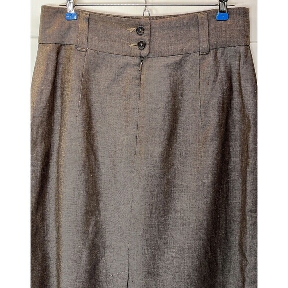 Vtg Y2K Banana Republic Brown Linen Blend Pencil Skirt Pockets 6 Dark Academia - Picture 4 of 12